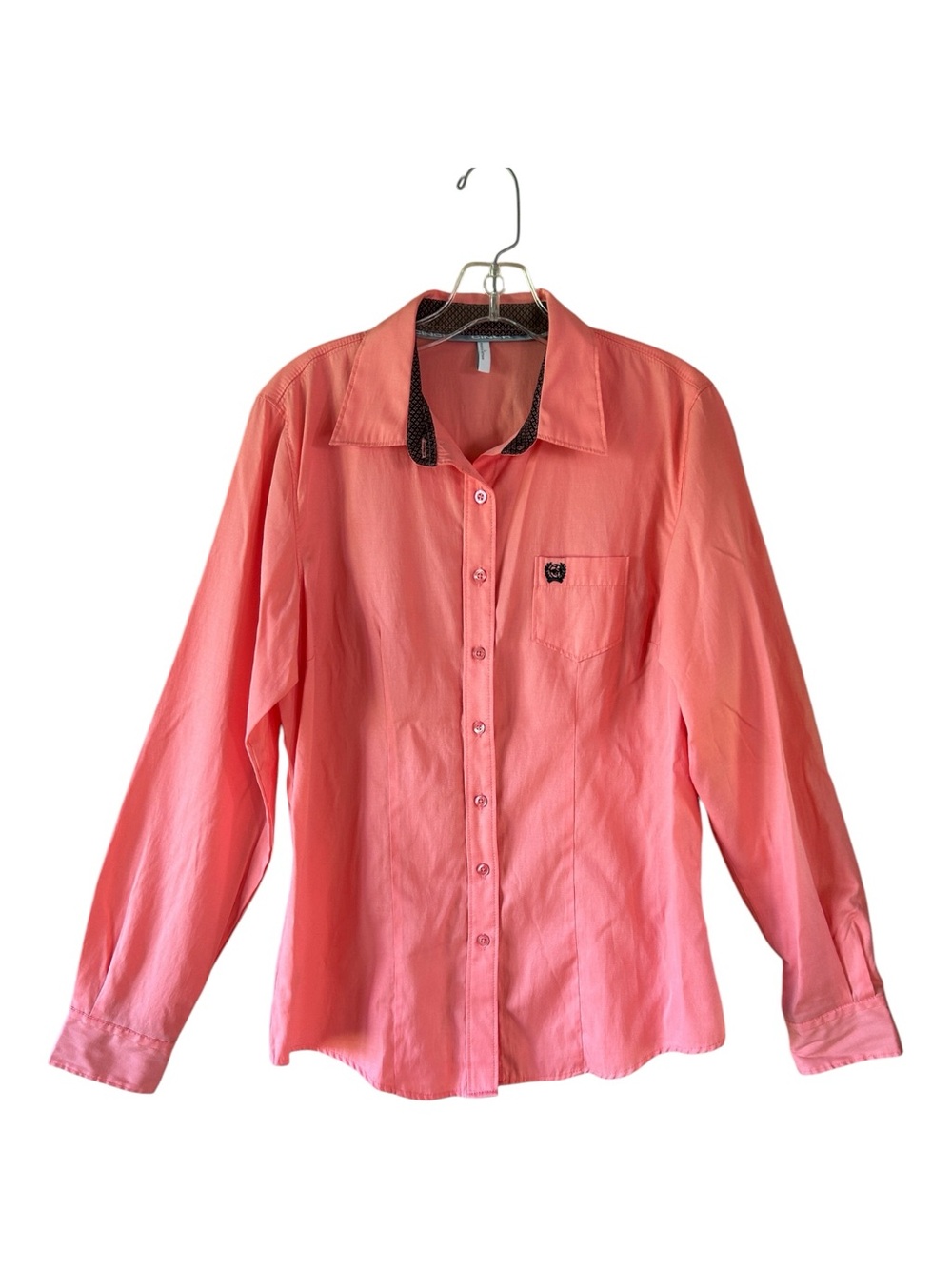 Cinch Coral-Pink Long Sleeve Button-Down Shirt